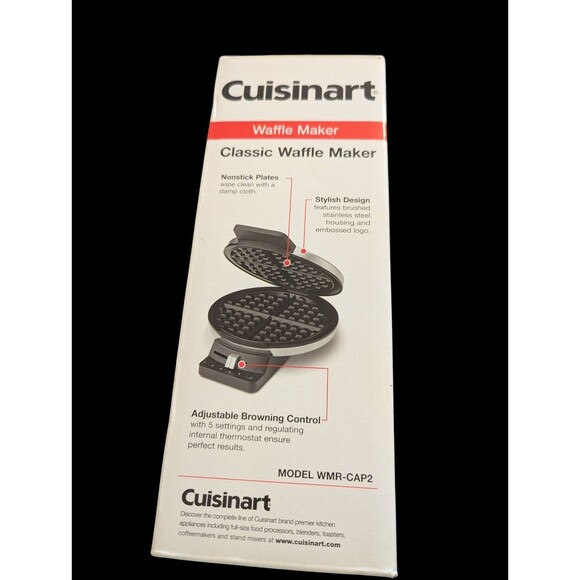 Cuisinart WMR-CAP2 Round Classic Waffle Maker 5-Setting Nonstick Quick Heat Up - Picture 2 of 6